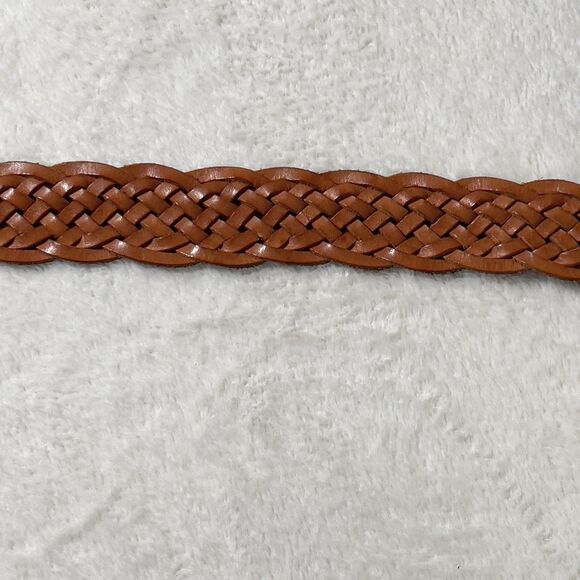BKE BUCKLE Woven Leather Western Belt Sz M Brown Medallion Buckle Adjustable - Picture 7 of 9